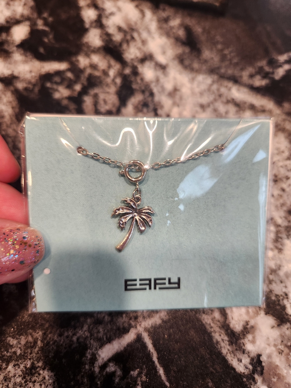 Effy Silver Palm Tree Charm Necklace, NWT